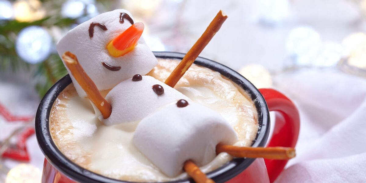 Red,Mug,With,Hot,Chocolate,With,Melted,Marshmallow,Snowman